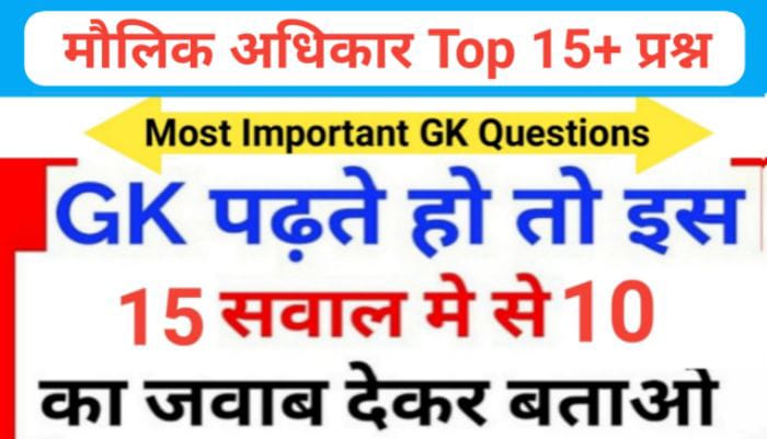 मौलिक अधिकार से सम्बंधित 15+ महत्वपूर्ण प्रश्नो का Online Test