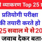 सामान्य हिंदी व्याकरण से सम्बंधित 25+ महत्वपूर्ण प्रश्नो