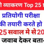 सामान्य हिंदी व्याकरण से सम्बंधित 25+ महत्वपूर्ण प्रश्नो