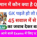 वर्तमान में भारत में कौन क्या है