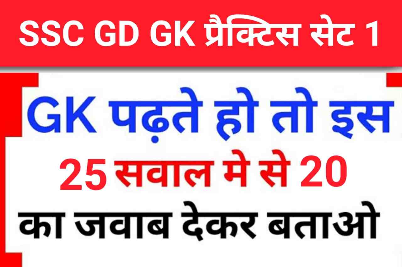 SSC GD GS Practice Set 1