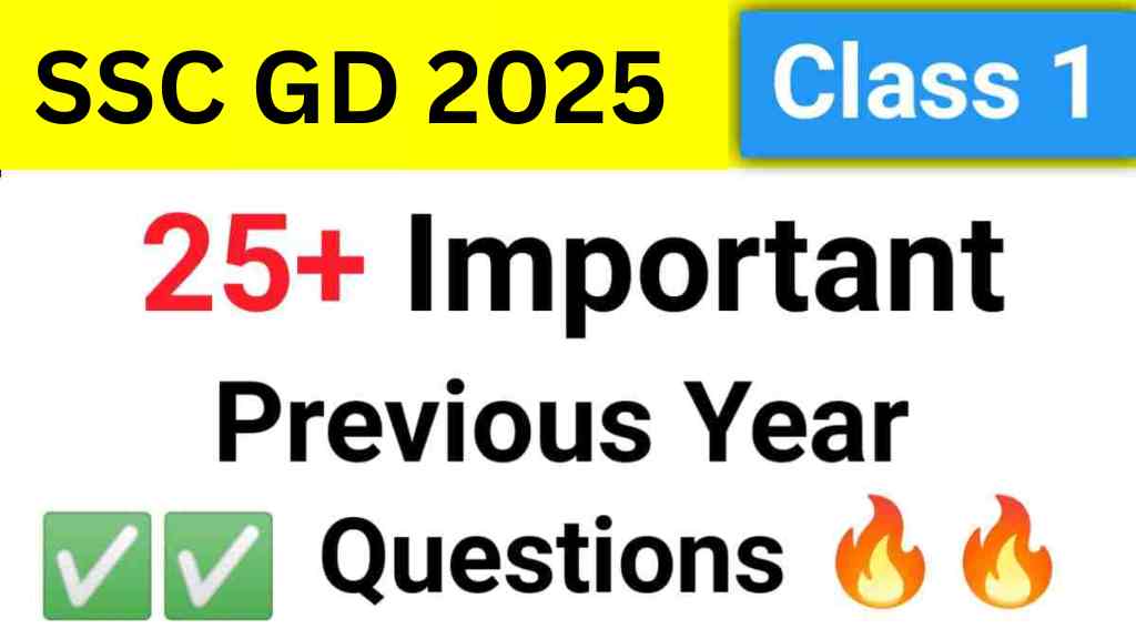 SSC GD 2025 Previous Year GK Practice Set ( 1 )