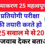 सामान्य हिंदी व्याकरण के 25+ महत्वपूर्ण प्रश्नो का Online Test