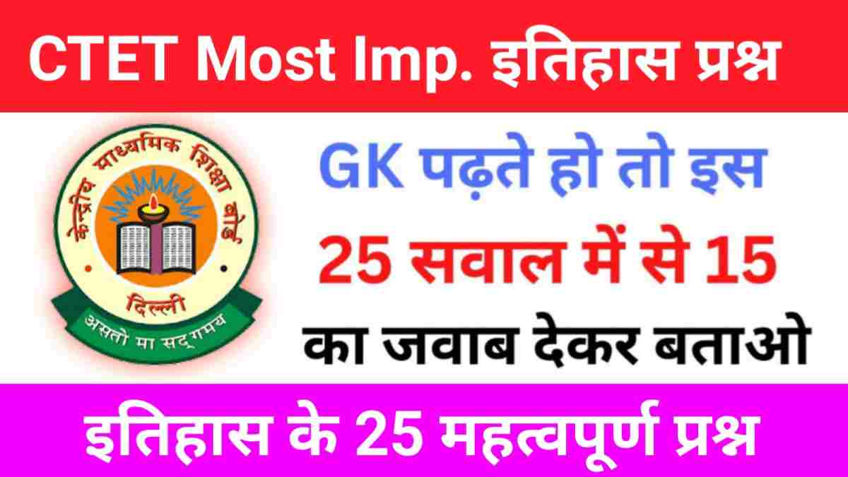 CTET EVS Most Important History Questions Quiz