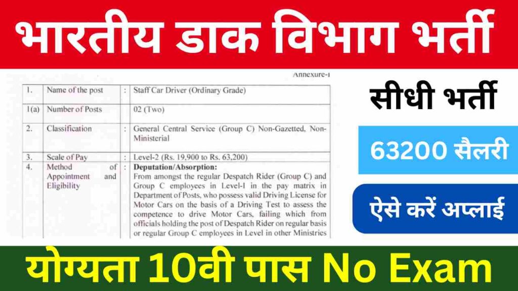 India Post Driver Recruitment