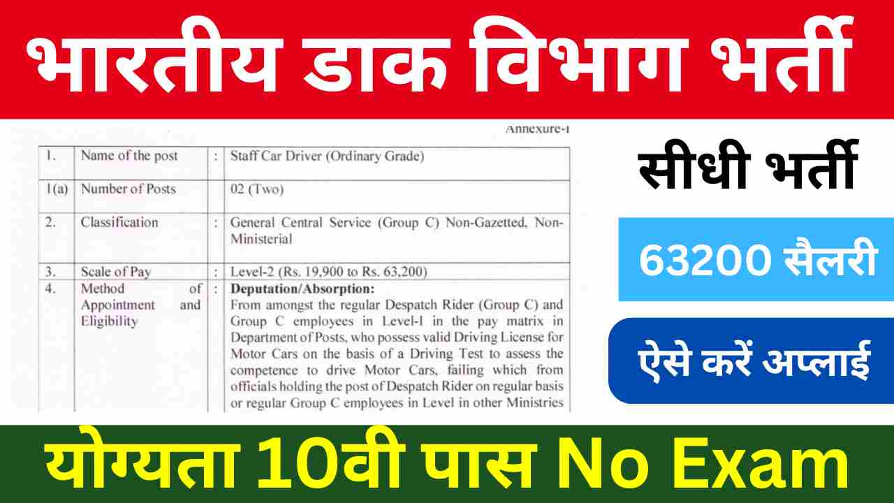 India Post Driver Recruitment