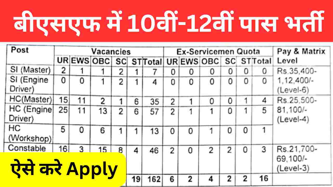 BSF Group B C Vacancy