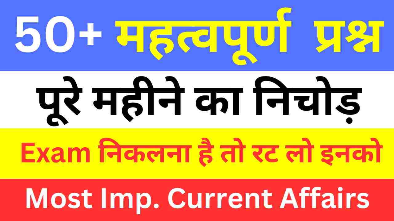 Top 50+ July Month Current Affairs In Hindi