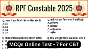 RPF Constable 2025 Mock Test SET-7 for CBT