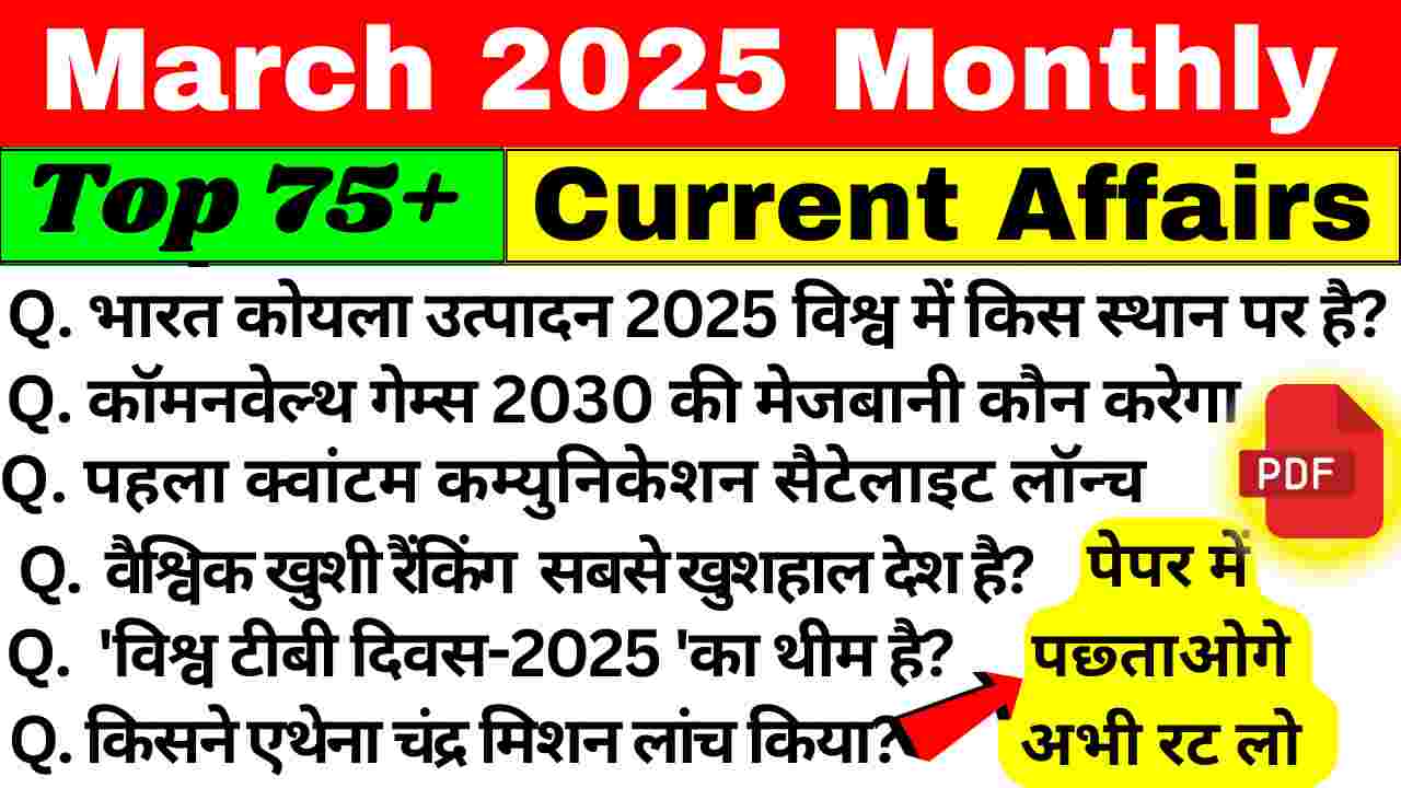 March Month Current Affairs In Hindi