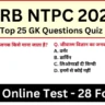 RRB NTPC Exam 2025 Practice SET 28 for Railway CBT Exam