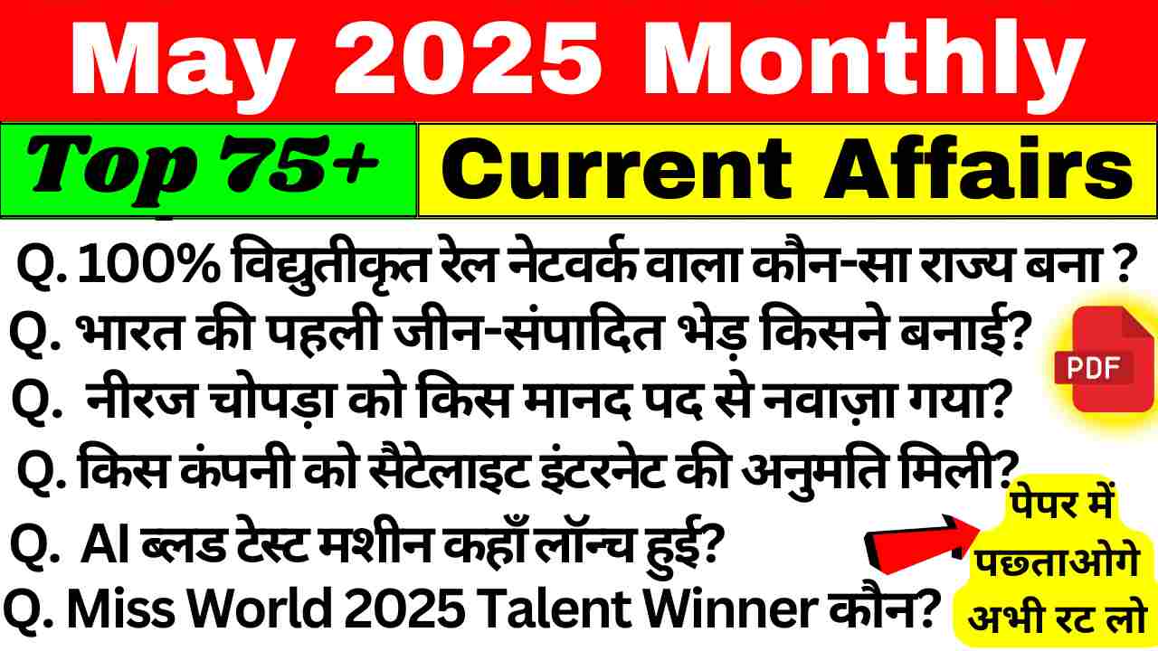 May Month Current Affairs In Hindi