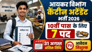 Income Tax Canteen Attendant Recruitment 2026